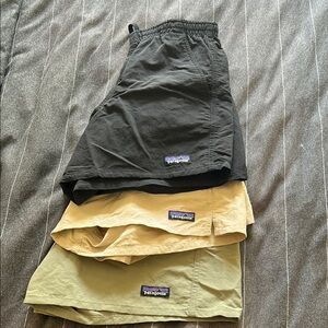 XS Patagonia Baggie Shorts Trio - Black, Tan, Olive
